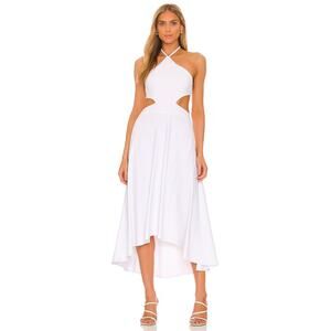 NWT Susana Monaco Halter Dress Cutout Waist Sugar White Size Medium